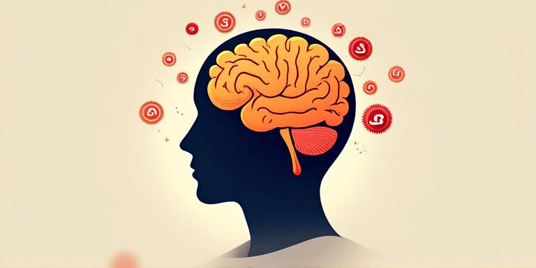 Ilustración de un cerebro con engranajes y símbolos de derechos de autor, representando la propiedad intelectual.